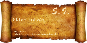 Stier István névjegykártya